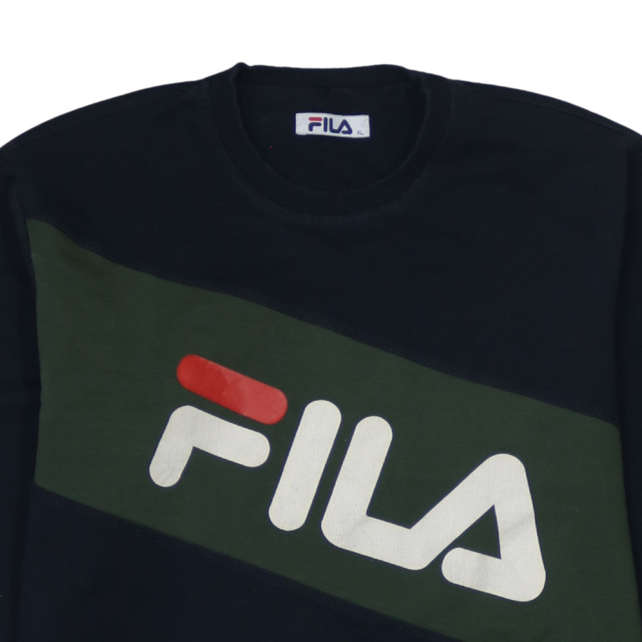 Fila Men Blue XL Pullover Sweatshirt Crew Neck Logo Graphic