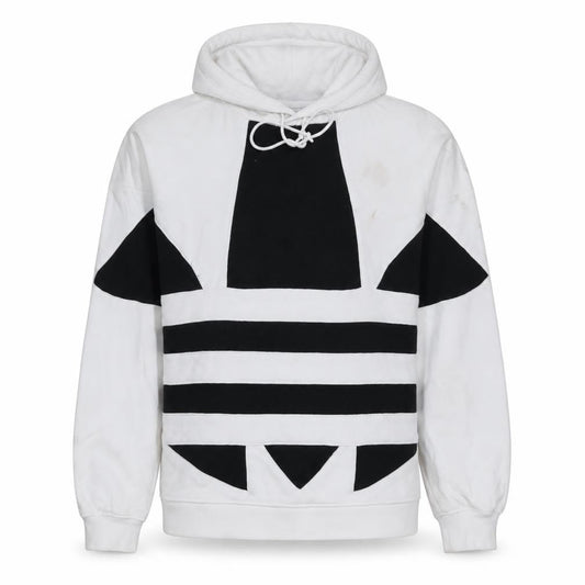 Adidas Women's White & Black Pullover Hoodie UK 10 Cotton Blend