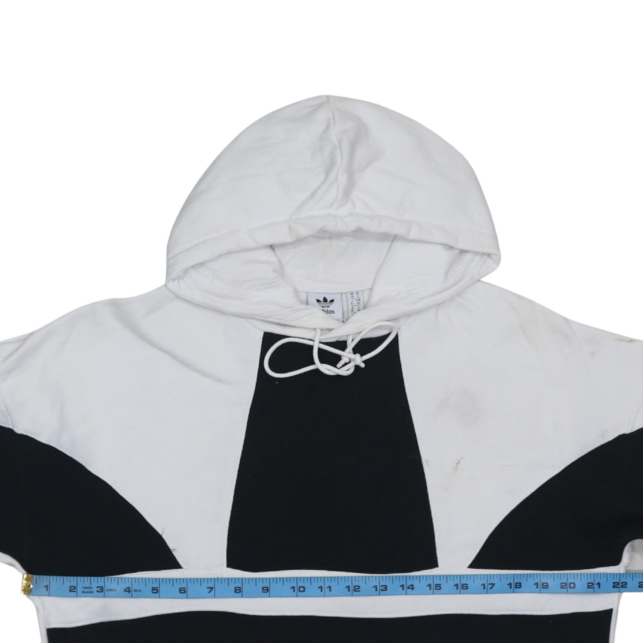 Adidas Women's White & Black Pullover Hoodie UK 10 Cotton Blend