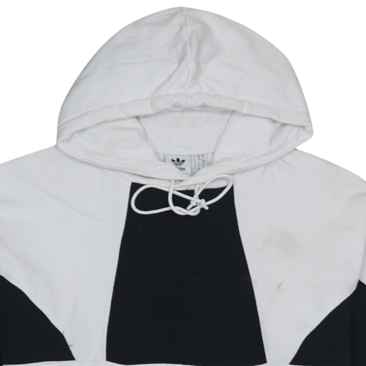 Adidas Women's White & Black Pullover Hoodie UK 10 Cotton Blend