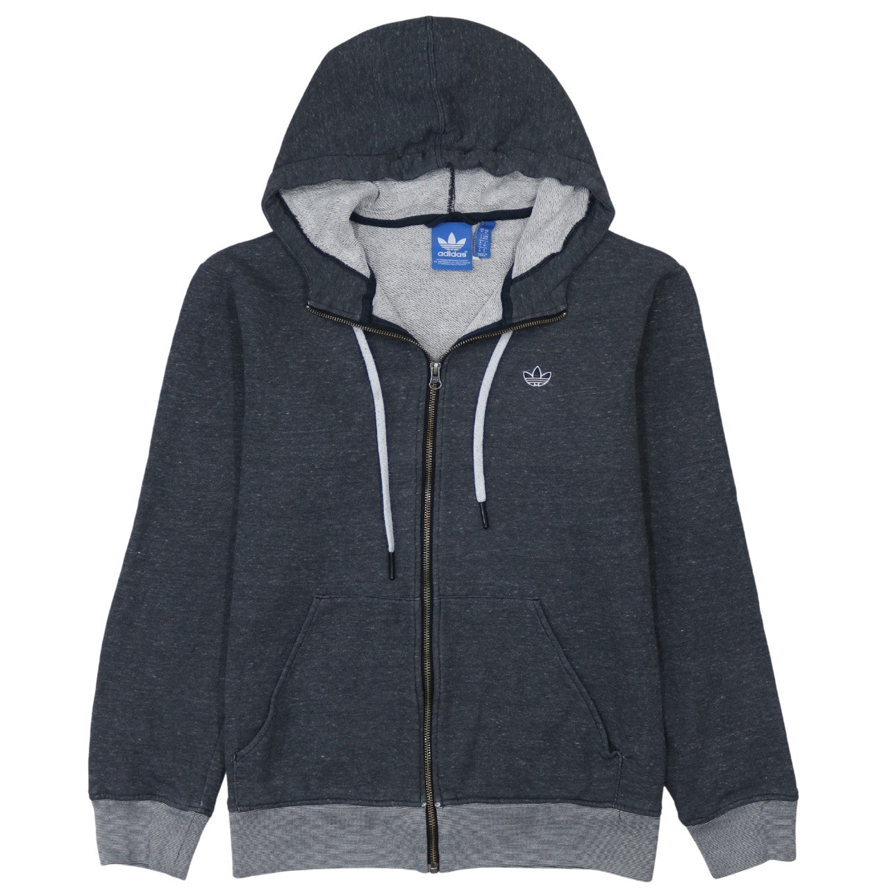 Adidas Mens Grey Full Zip Hoodie Size M Regular Fit
