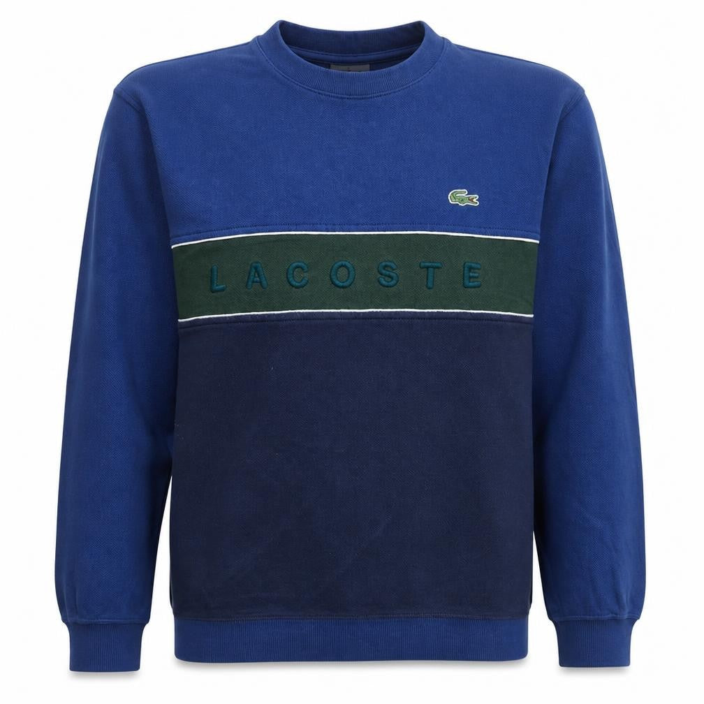 Lacoste Men's Blue Embroidered Logo Sweatshirt L Regular Fit