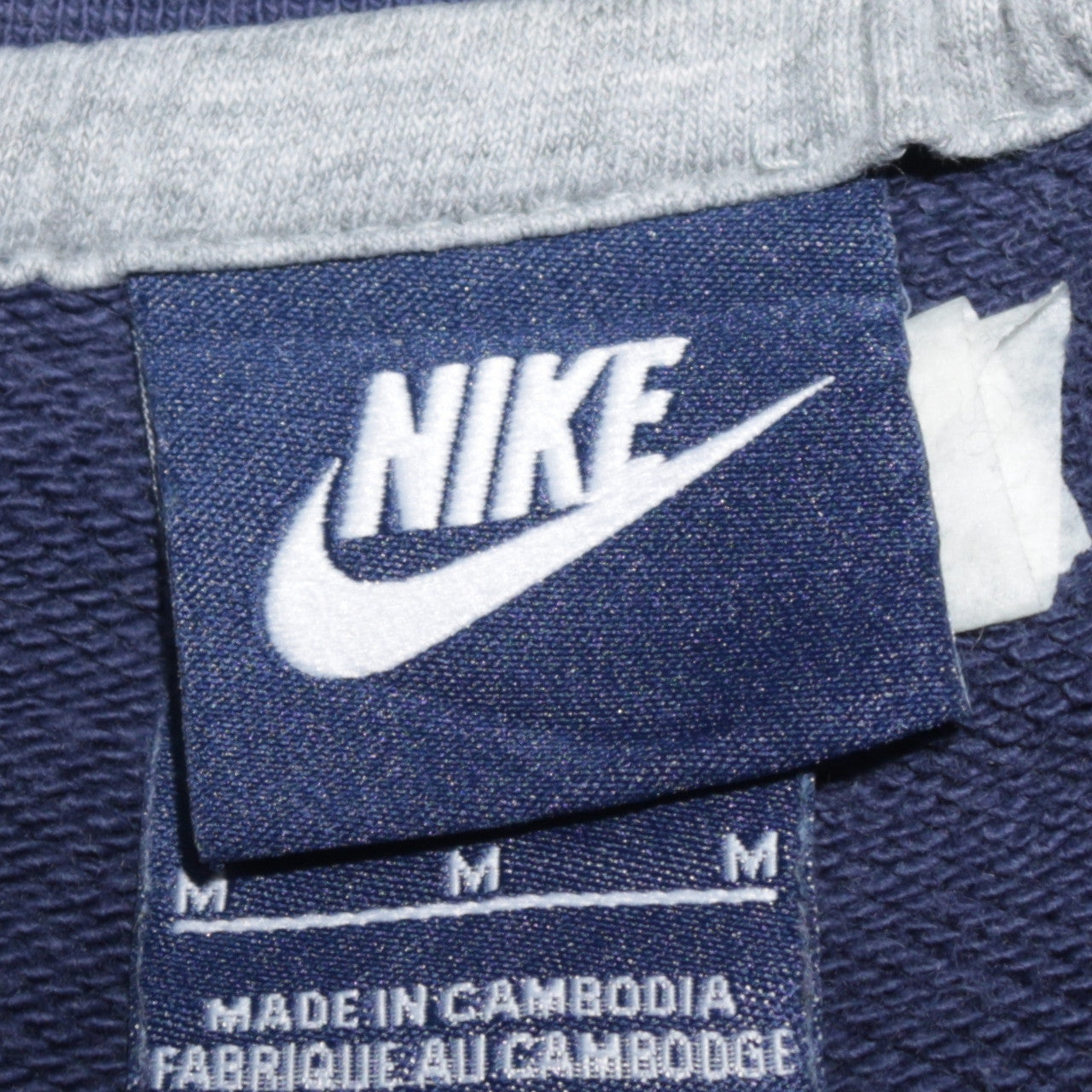 Nike Men's Blue Camouflage Sleeve Crew Neck Cotton Sweatshirt M
