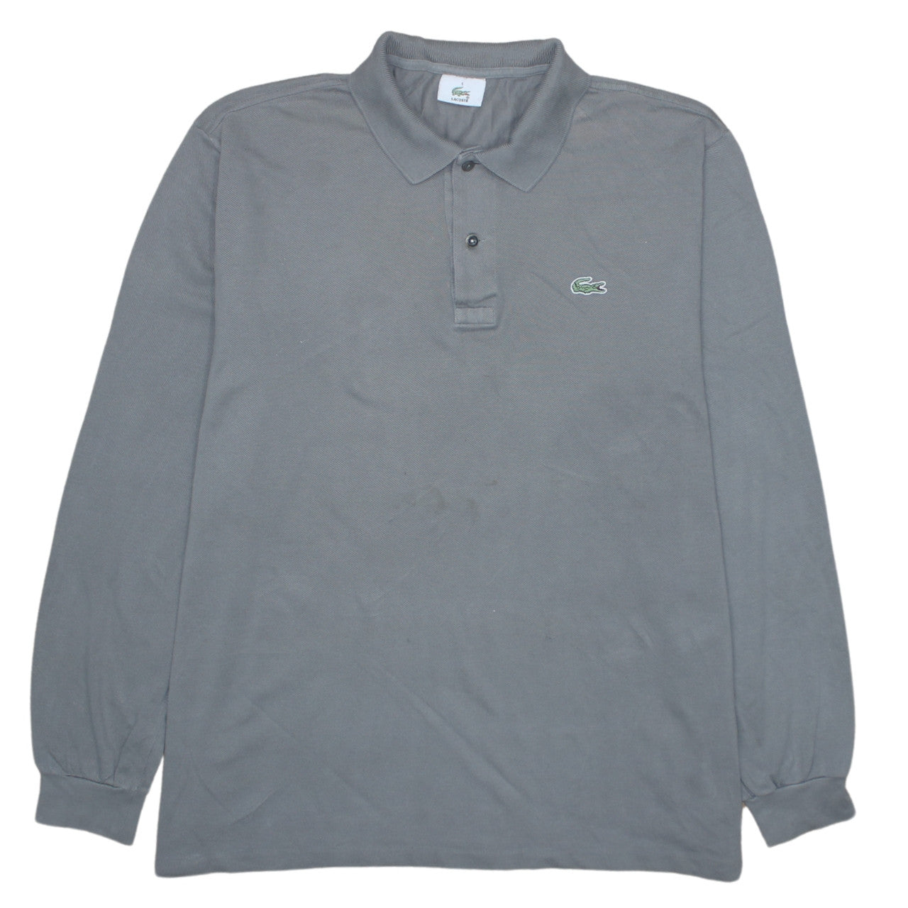 Lacoste Men's Grey Long Sleeve Cotton Polo Shirt Size L
