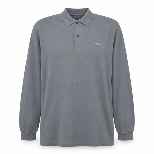 Lacoste Men's Grey Long Sleeve Cotton Polo Shirt Size L
