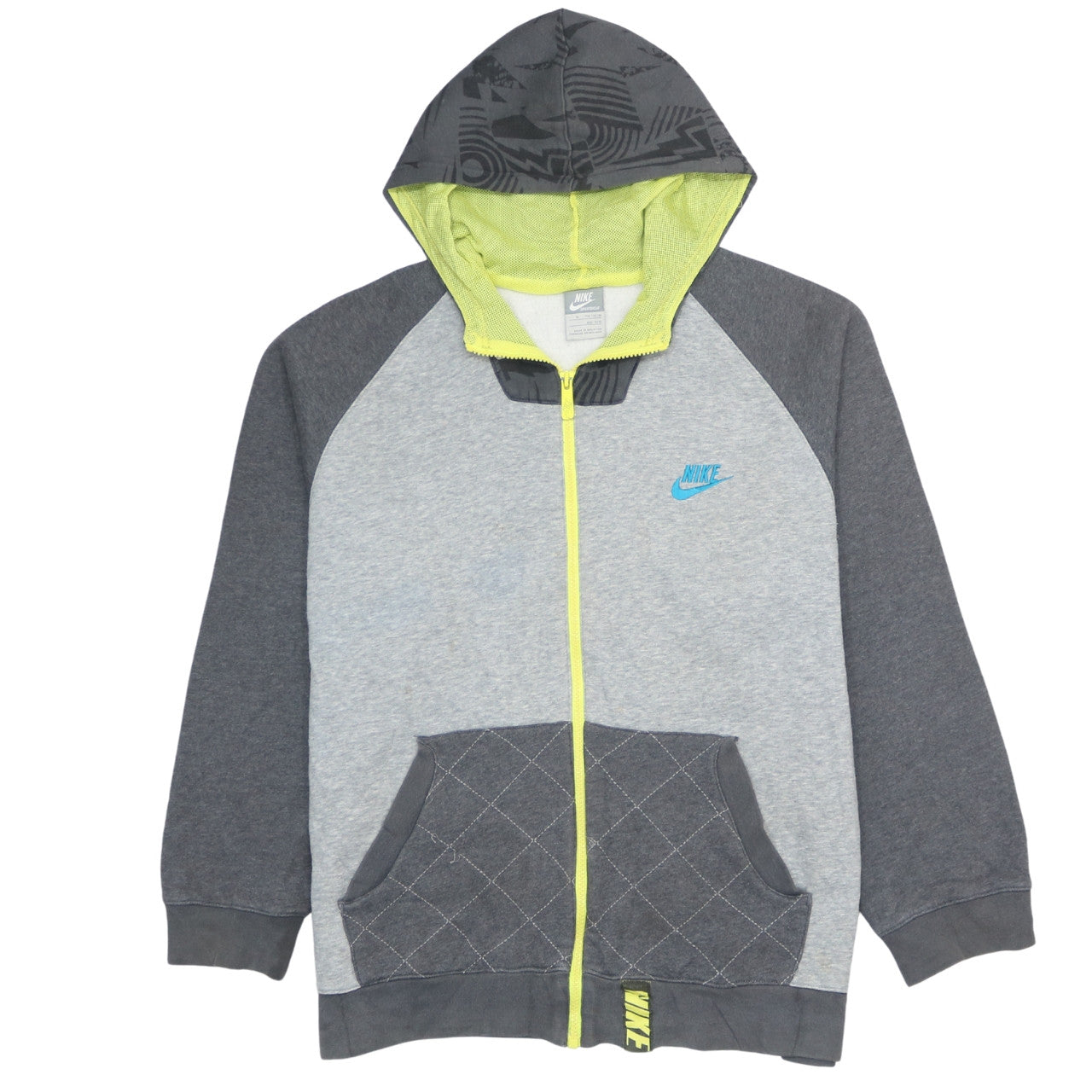Nike Boys Grey Full Zip Hoodie XL 13-15 Years Sportswear Style