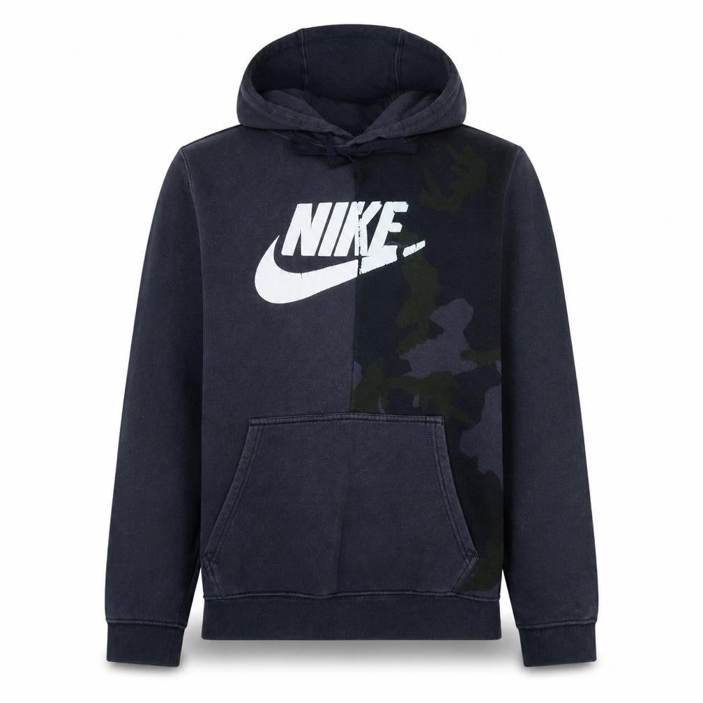 Nike Men's Blue Pullover Hoodie S Camouflage Graphic Logo Fleece