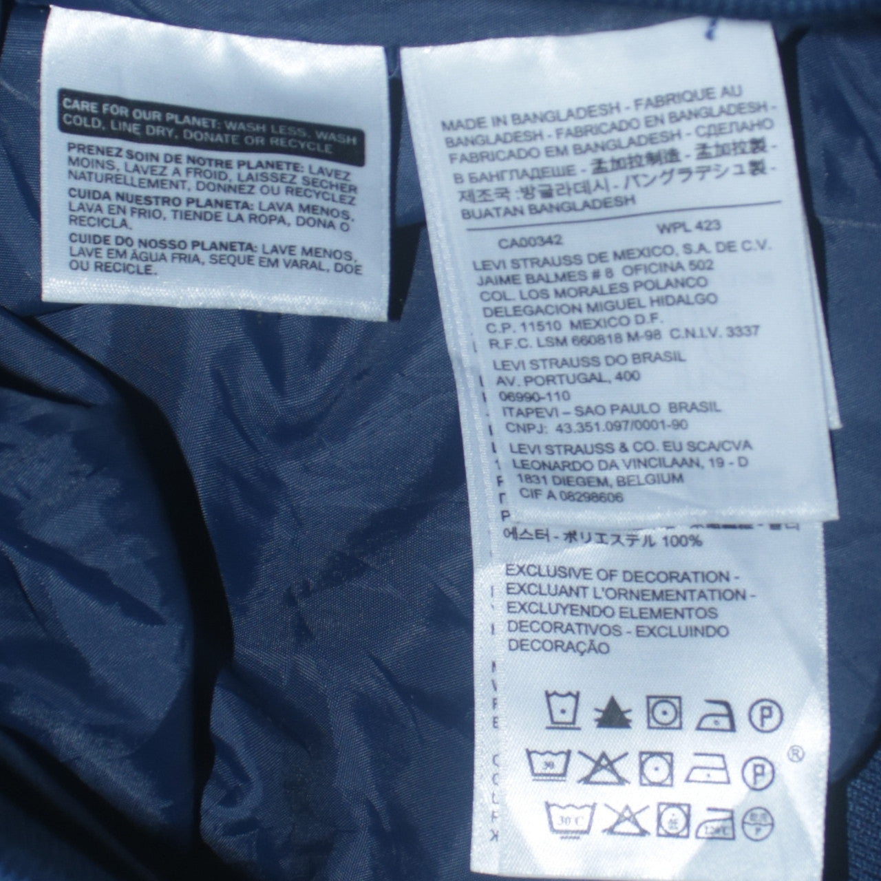 Levi's Men's Blue Small Bomber Jacket Lightweight Full Zip