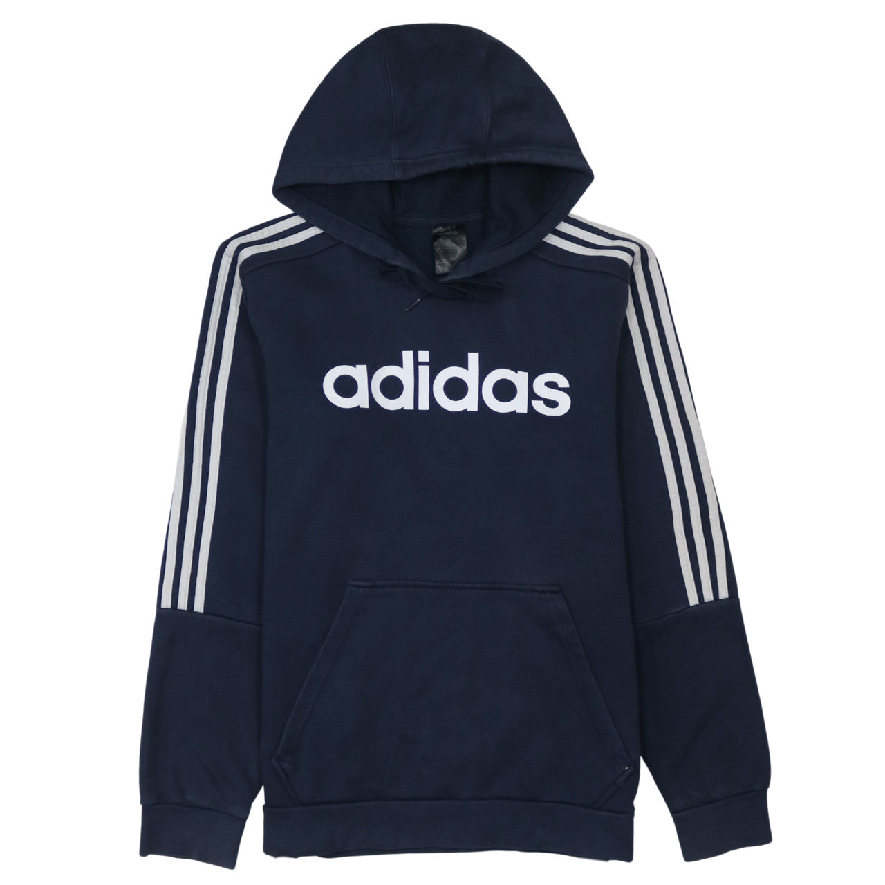 adidas Men’s Blue Pullover Hoodie Medium Logo Fleece Sweatshirt