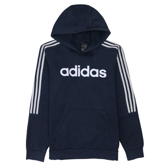 adidas Men’s Blue Pullover Hoodie Medium Logo Fleece Sweatshirt