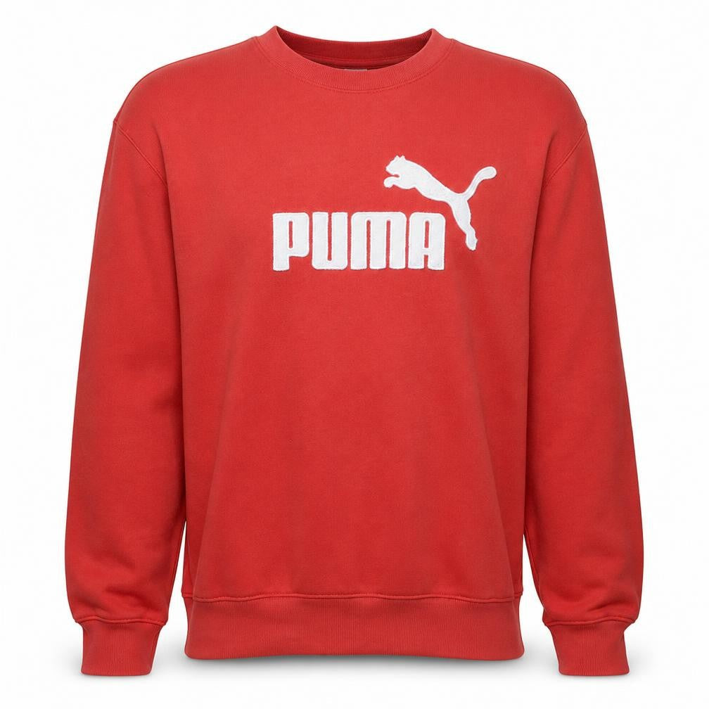 Puma Mens Red Crew Neck Logo Sweatshirt Size 2XL