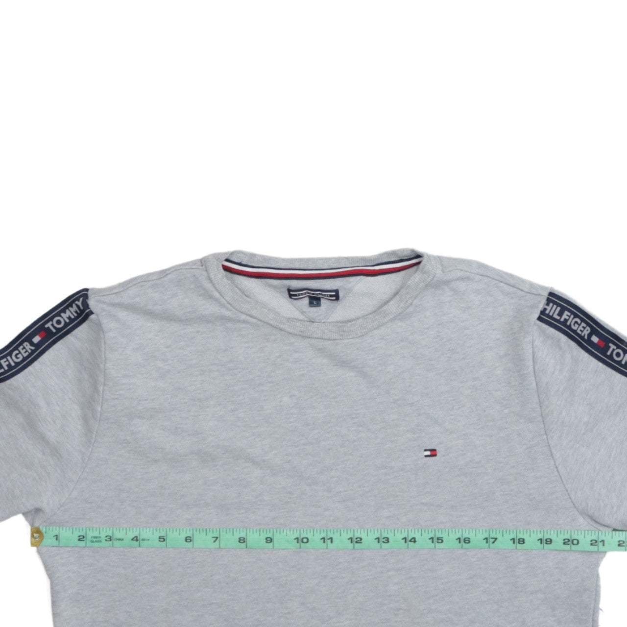 Tommy Hilfiger Men's Grey Crew Neck Logo Tape Sweatshirt L