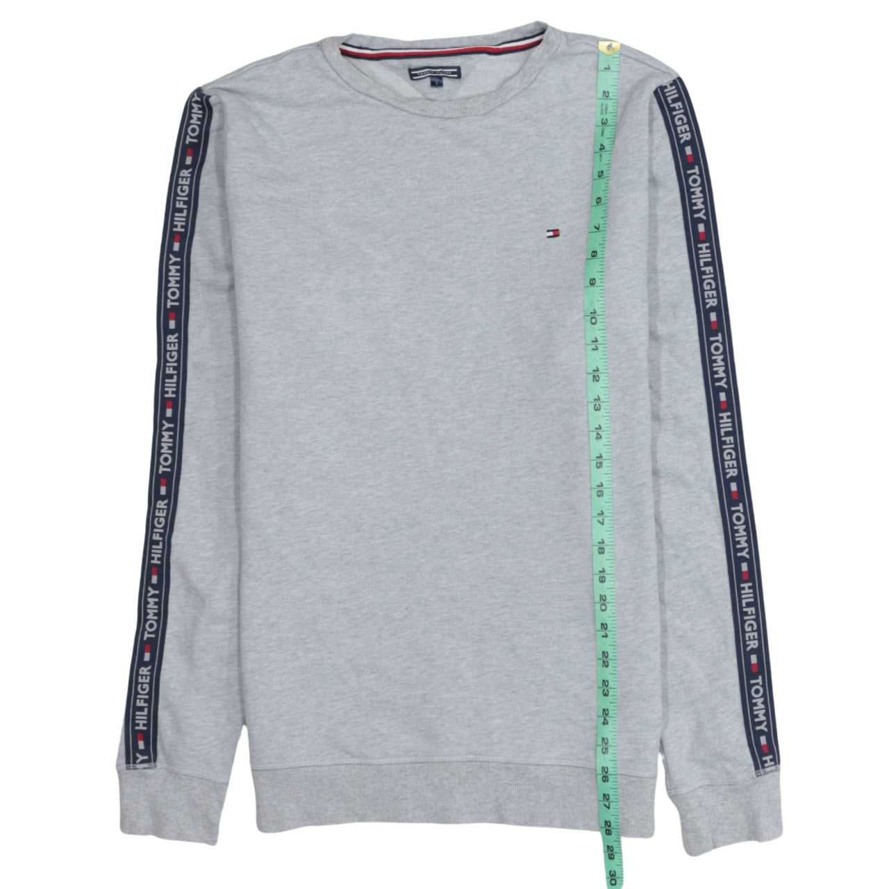 Tommy Hilfiger Men's Grey Crew Neck Logo Tape Sweatshirt L