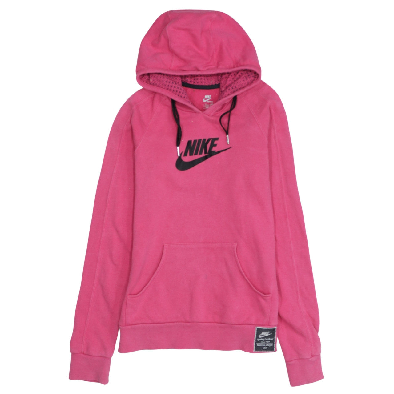 Nike Girls Pink Pullover Hoodie Medium 10-12 Years Graphic Print Hooded Sweatshirt