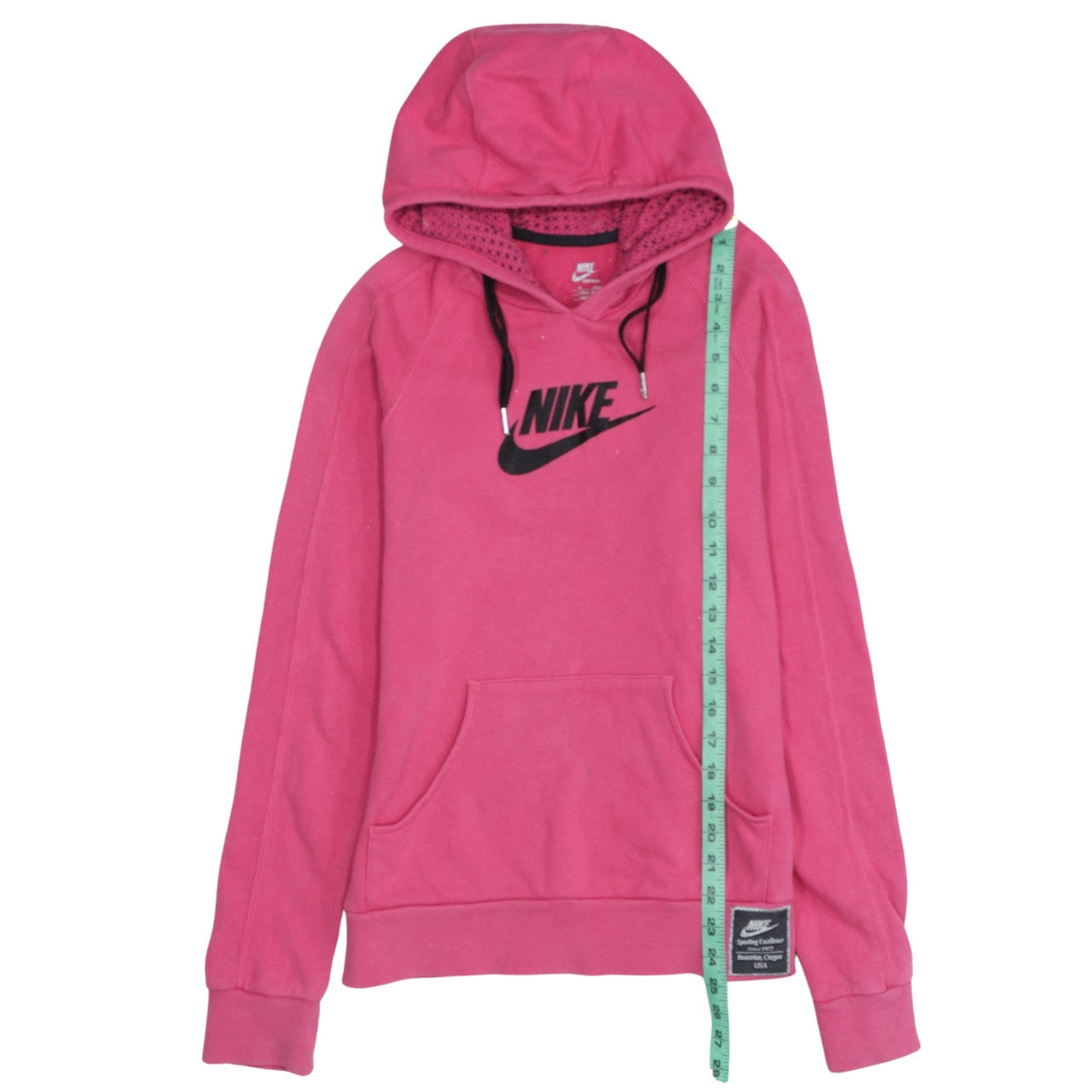 Nike Girls Pink Pullover Hoodie Medium 10-12 Years Graphic Print Hooded Sweatshirt