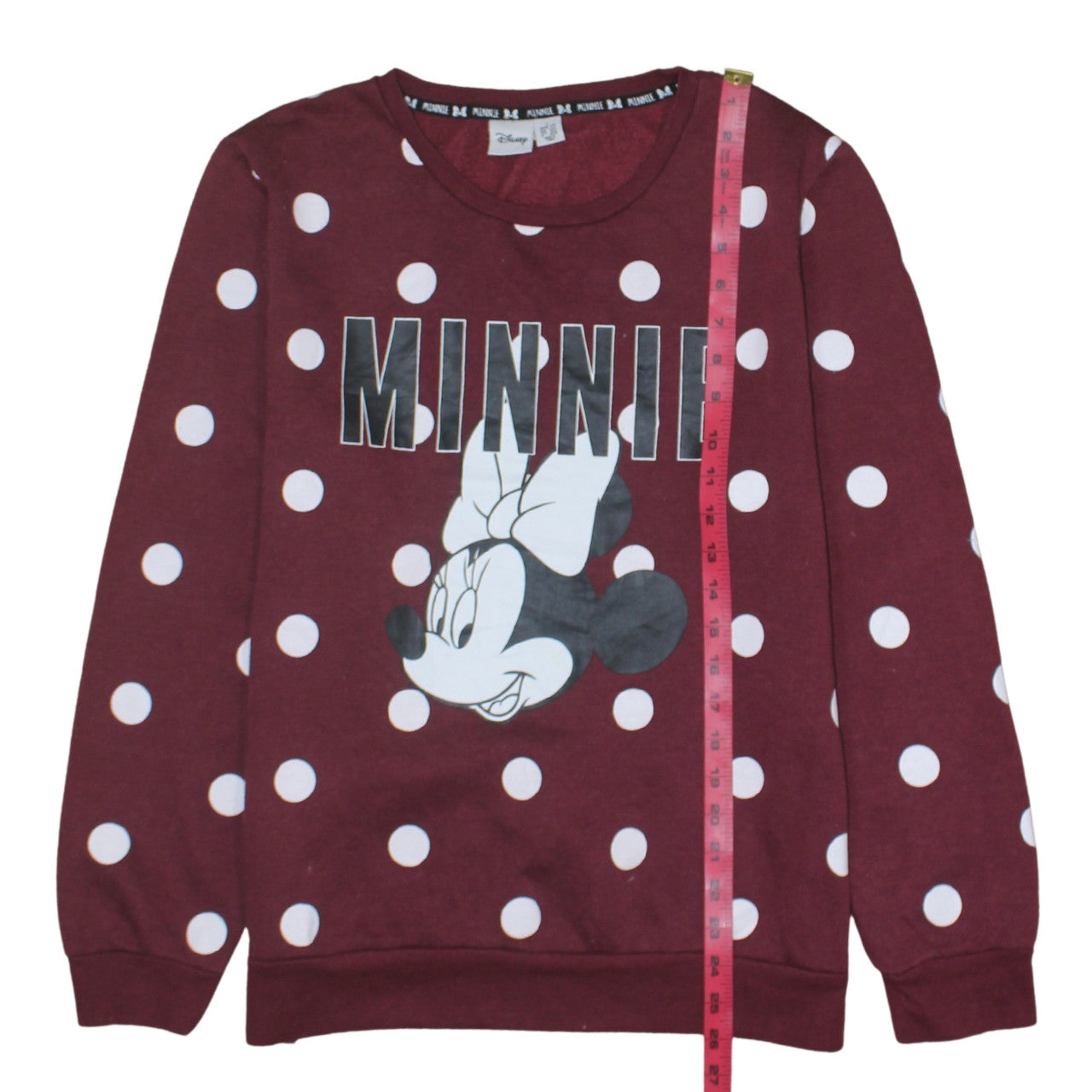 Disney Minnie Mouse Red Polka Dot Unisex Adult L Pullover Jumper