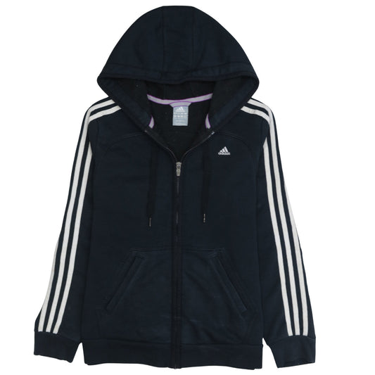 Adidas Women's Black Full Zip Hoodie Size L Essentials Sportswear