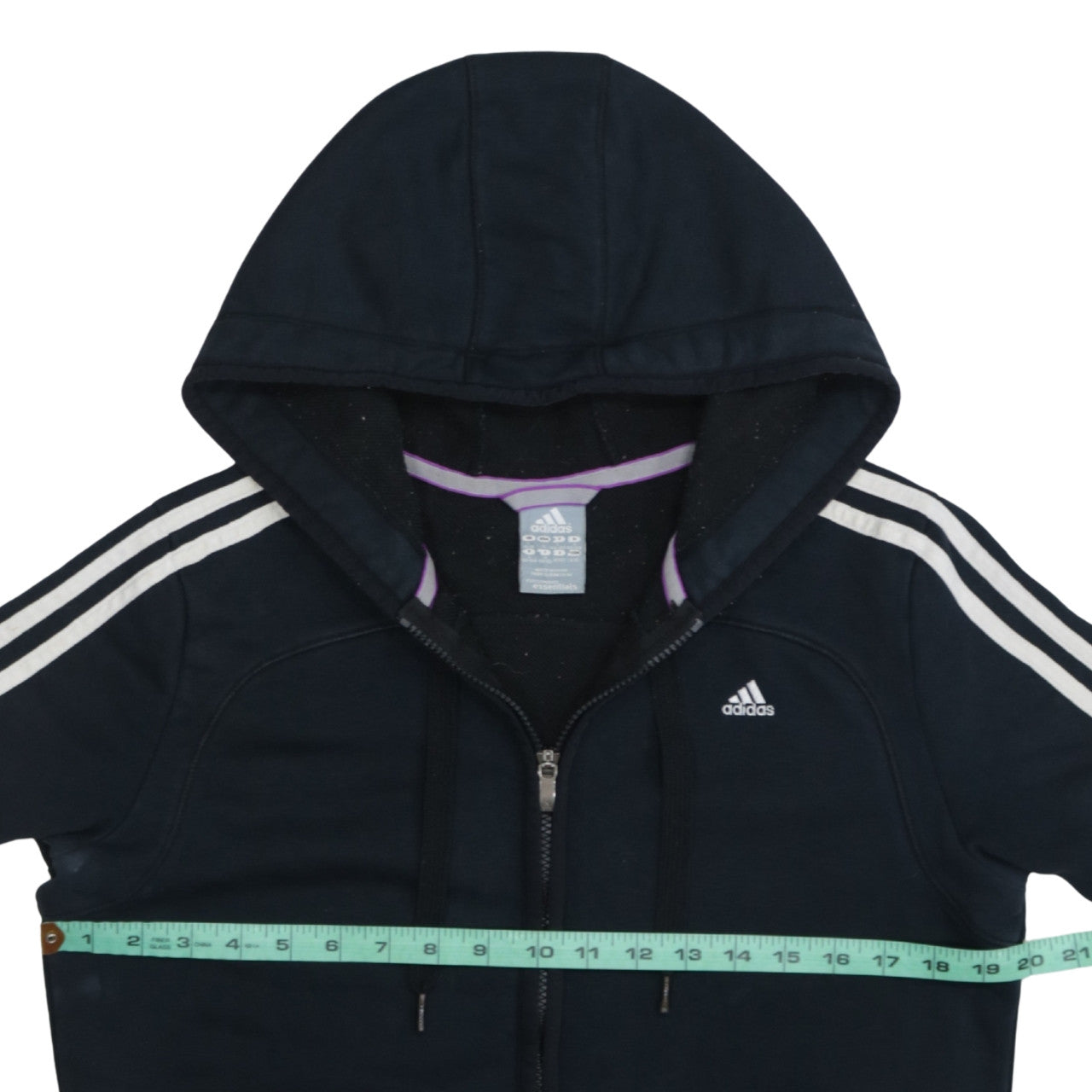 Adidas Women's Black Full Zip Hoodie Size L Essentials Sportswear
