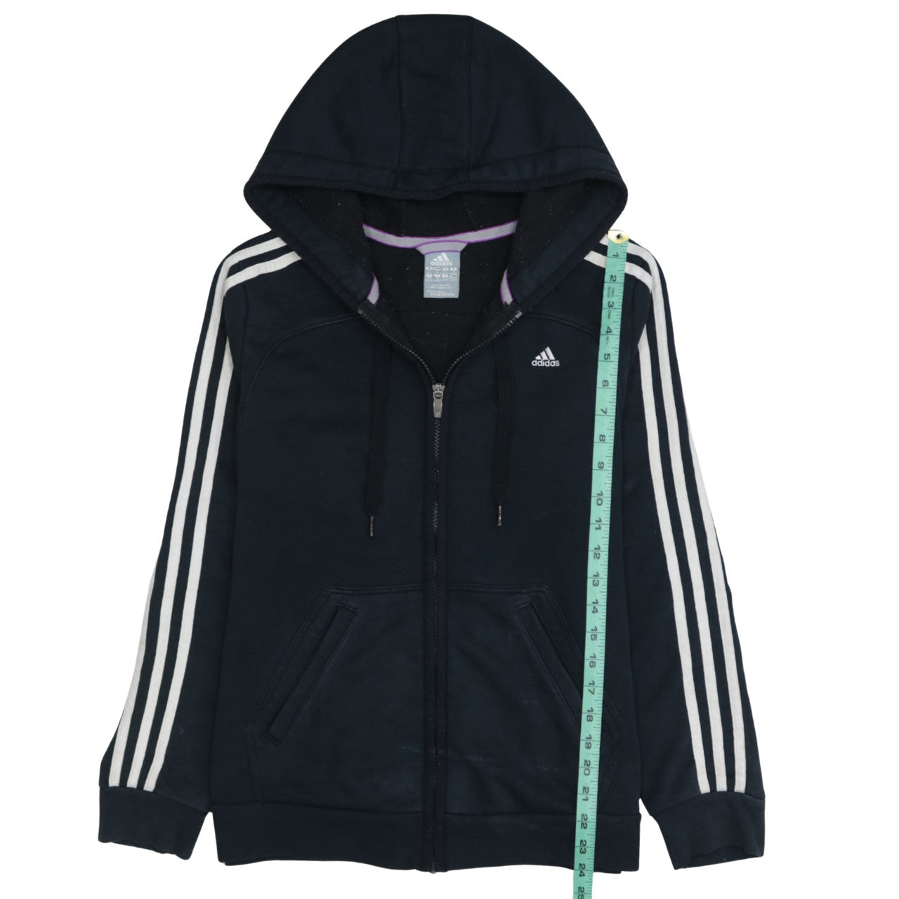 Adidas Women's Black Full Zip Hoodie Size L Essentials Sportswear