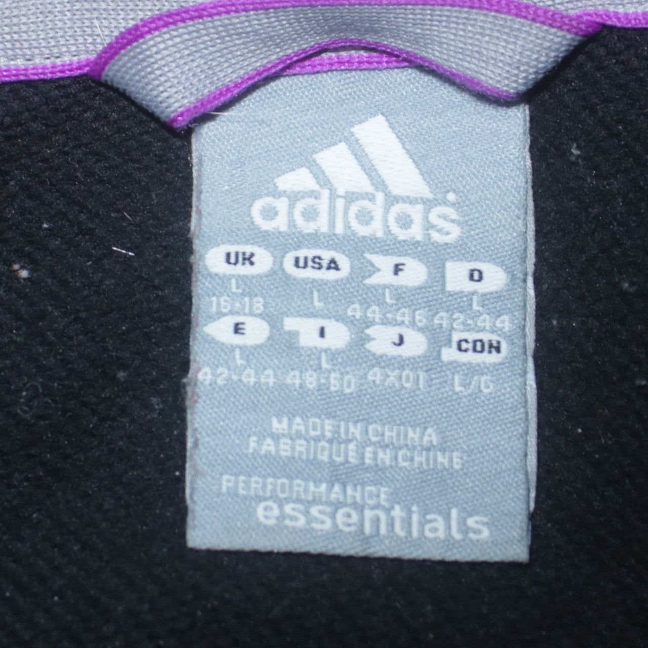 Adidas Women's Black Full Zip Hoodie Size L Essentials Sportswear
