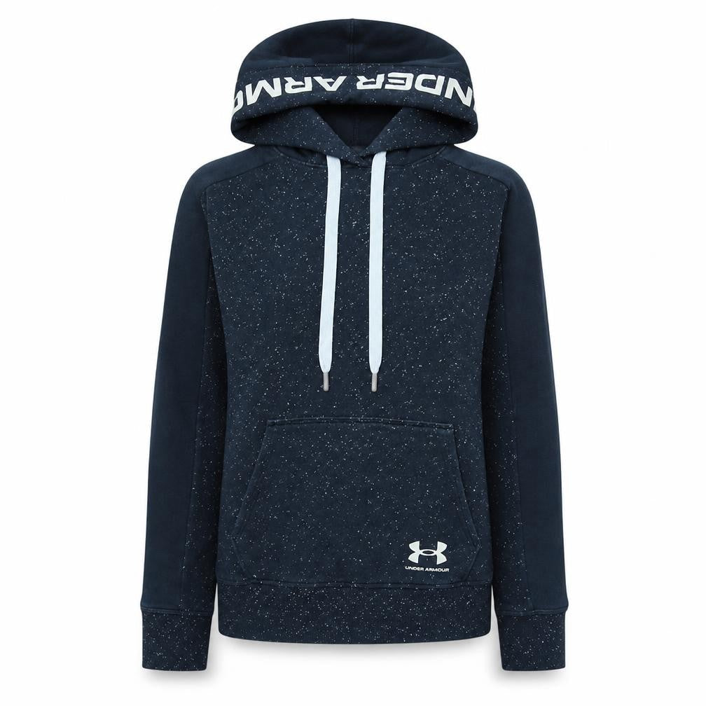 Under Armour Womens Navy Blue Speckled Pullover Hoodie Size S Loose Fit