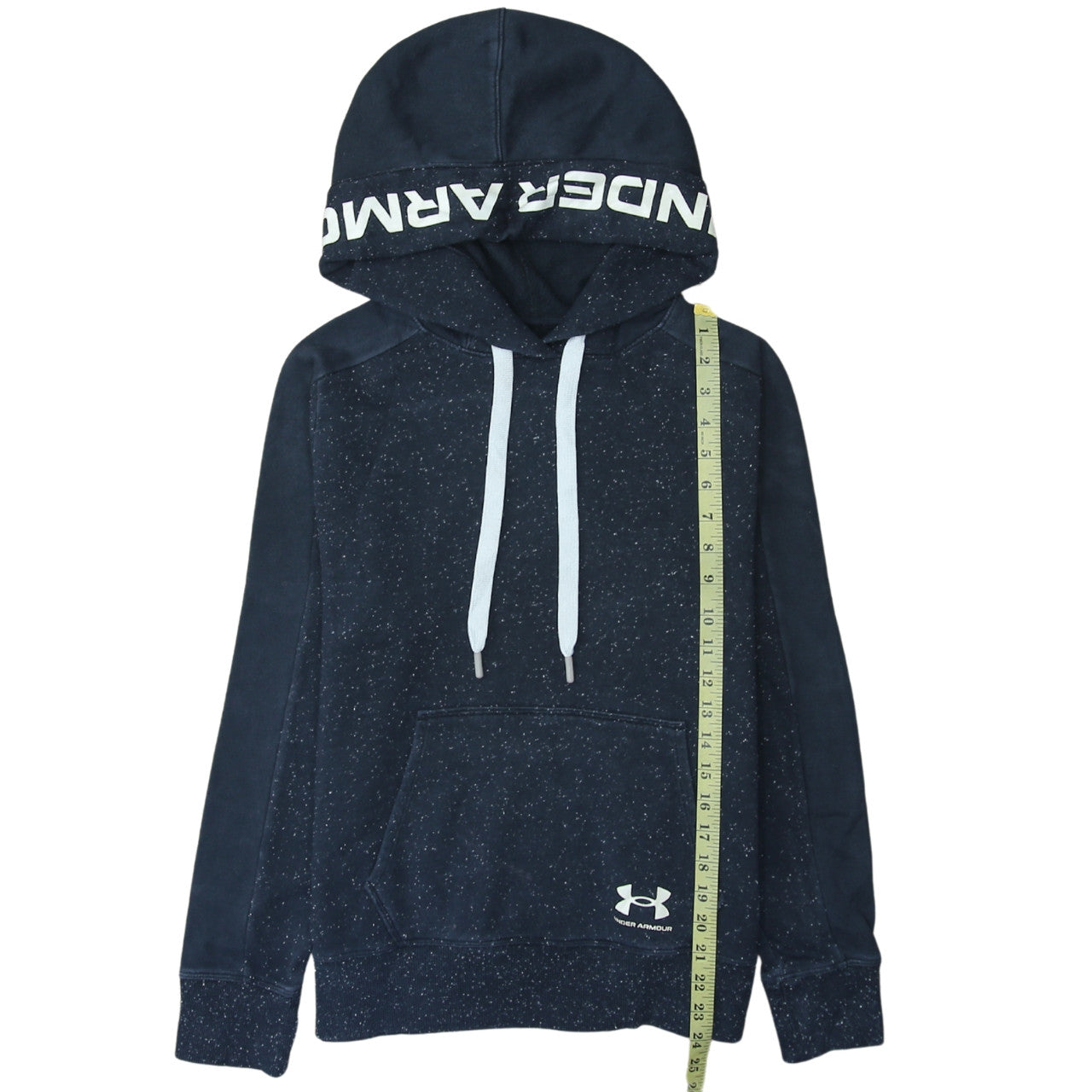 Under Armour Womens Navy Blue Speckled Pullover Hoodie Size S Loose Fit