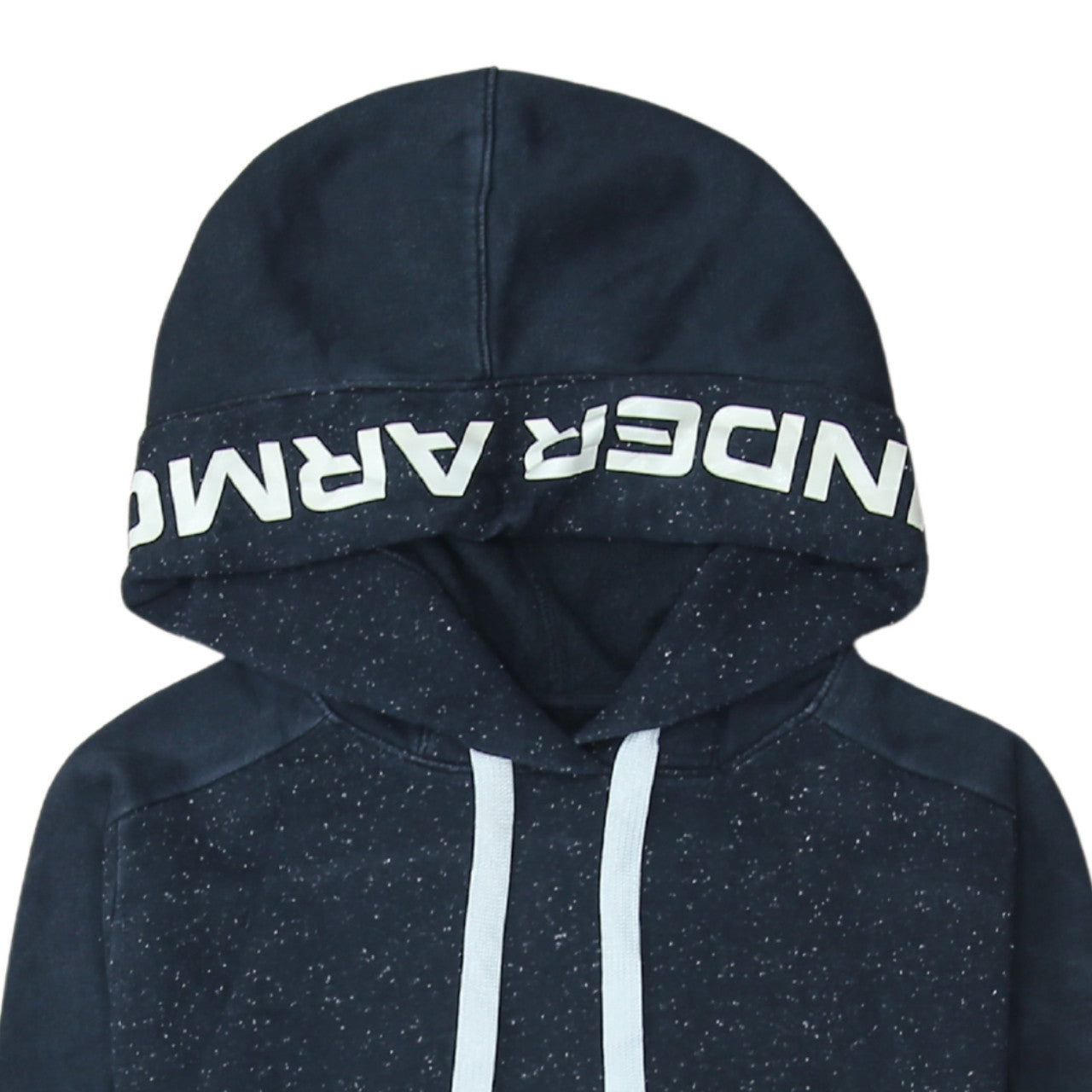 Under Armour Womens Navy Blue Speckled Pullover Hoodie Size S Loose Fit