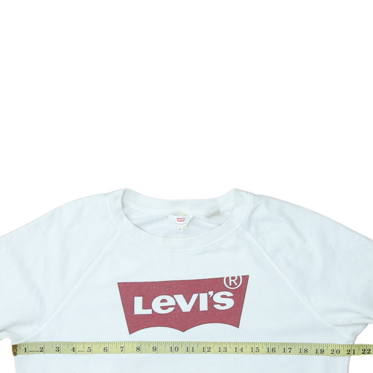 Levi's Women White Logo Crew Neck Pullover Sweatshirt Size M