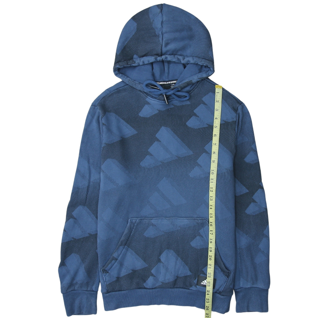 Adidas Men's Blue Pullover Hoodie Size L Sports Logo Sweatshirt