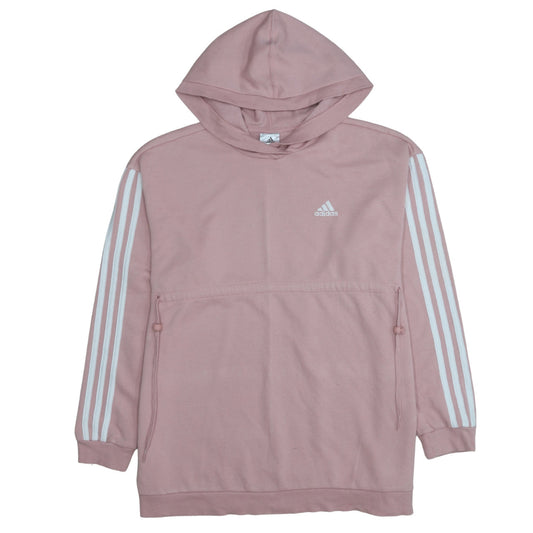 Adidas Women Pink Pullover Hoodie S 8-10 Hooded Cotton Blend Casual