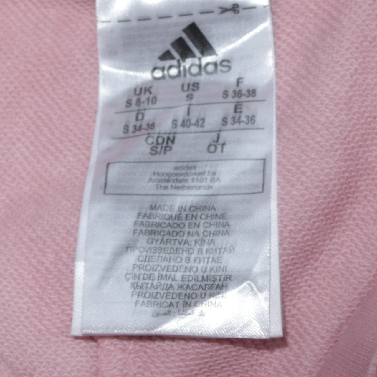 Adidas Women Pink Pullover Hoodie S 8-10 Hooded Cotton Blend Casual