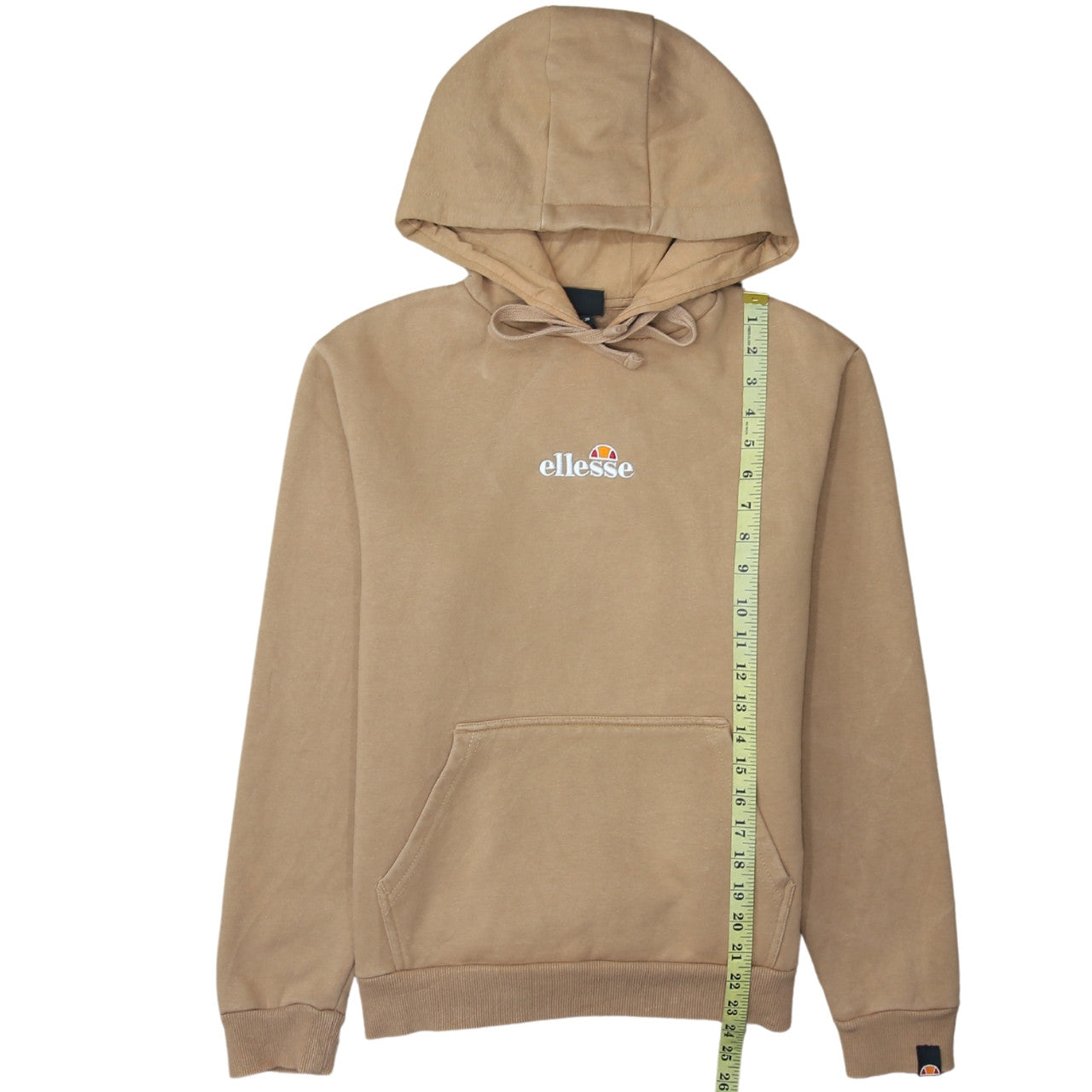 Ellesse Womens Beige Pullover Hoodie UK 8 Cotton Blend Casual
