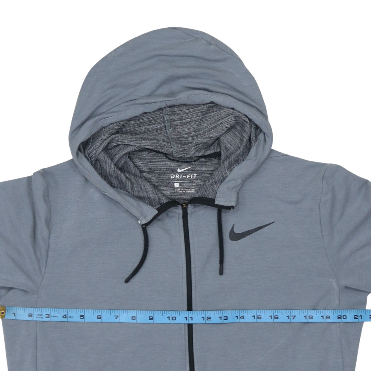 Nike Men's Grey Dri-FIT Full Zip Hoodie Size L Lightweight Sportswear