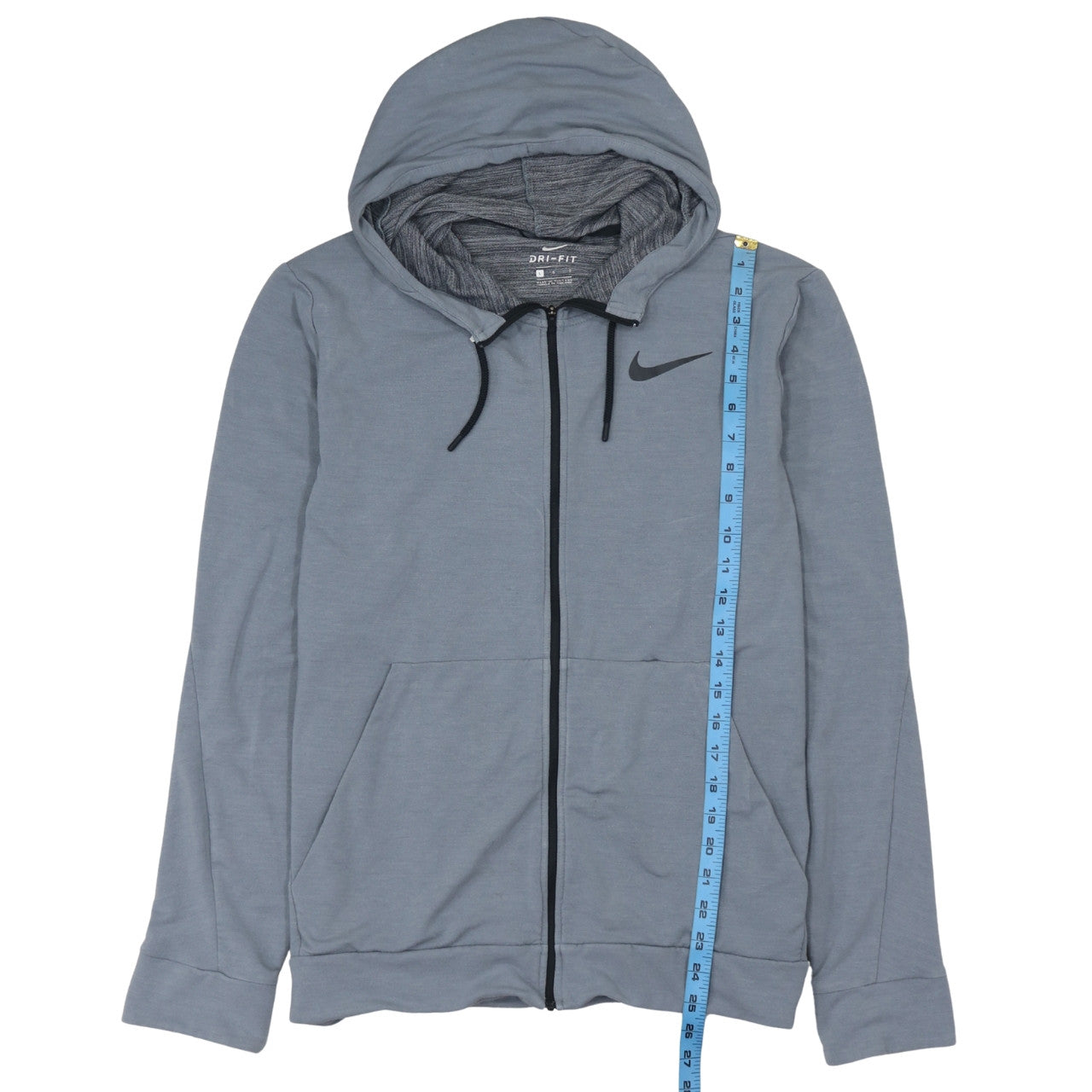 Nike Men's Grey Dri-FIT Full Zip Hoodie Size L Lightweight Sportswear