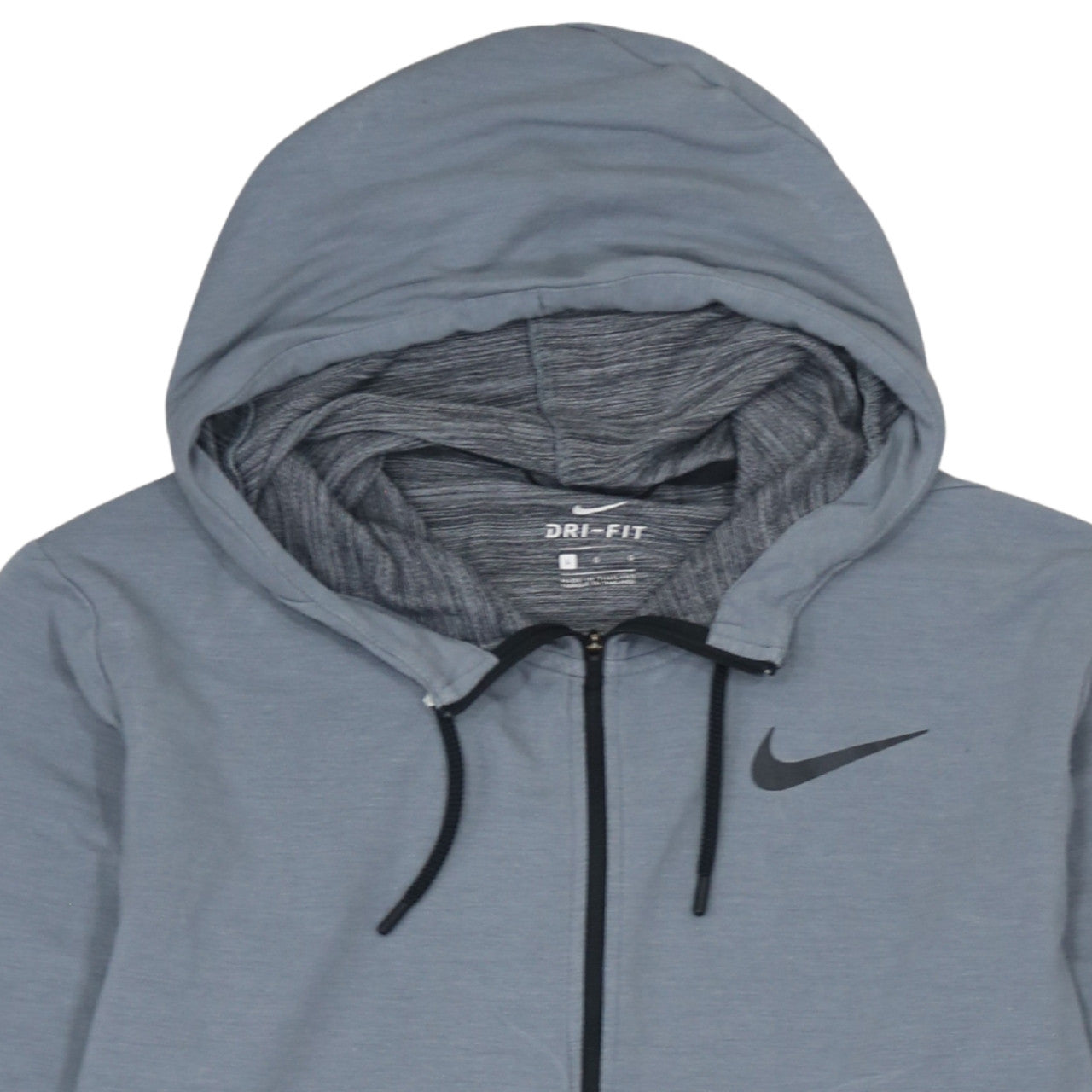 Nike Men's Grey Dri-FIT Full Zip Hoodie Size L Lightweight Sportswear
