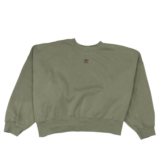 Adidas Women Khaki Green Crew Neck Pullover Sweatshirt Size 22