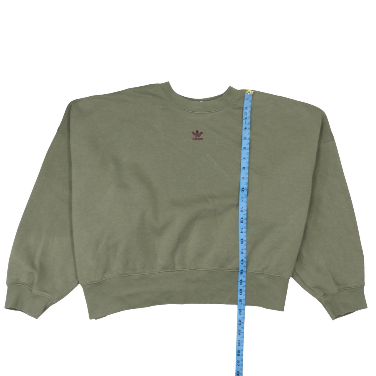Adidas Women Khaki Green Crew Neck Pullover Sweatshirt Size 22