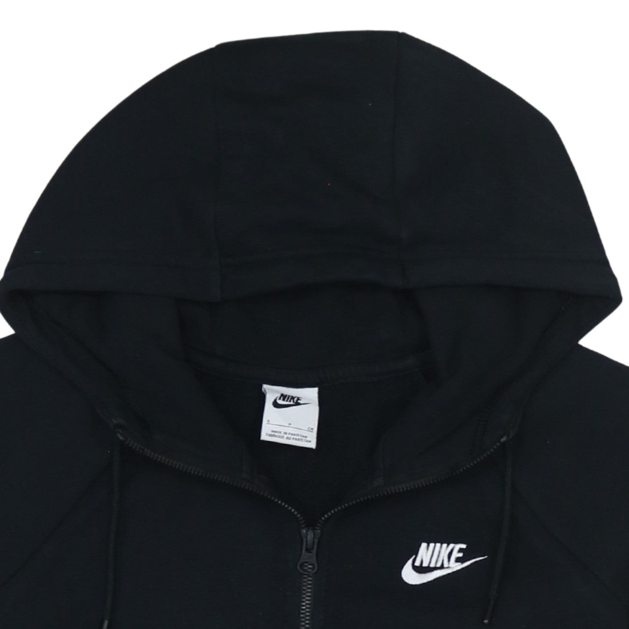 Nike Women Black Full Zip Hoodie Small Cotton Blend Lined Sportswear