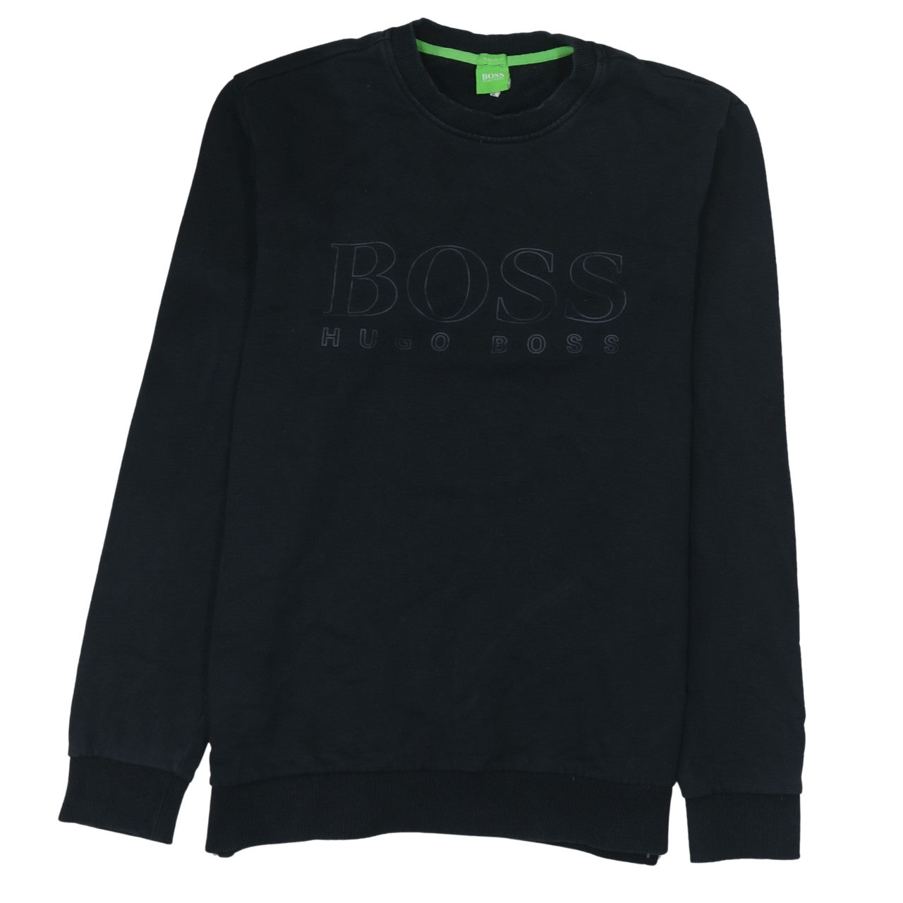 Hugo Boss Men's Black Regular Fit Logo Crew Neck Sweatshirt L