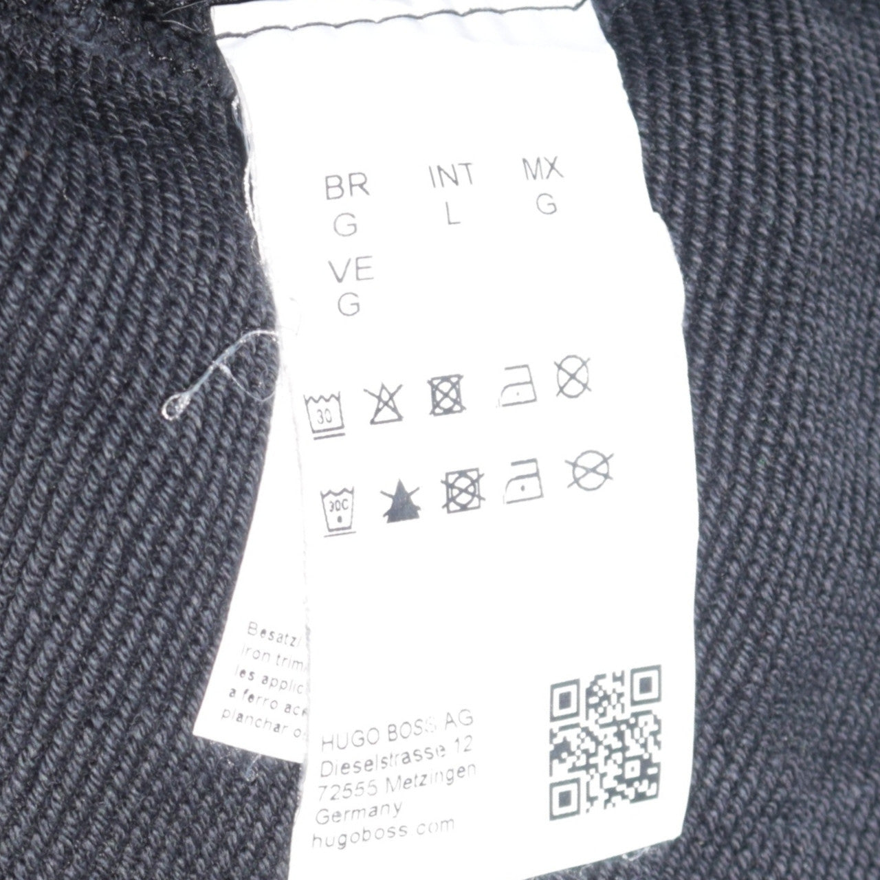 Hugo Boss Men's Black Regular Fit Logo Crew Neck Sweatshirt L