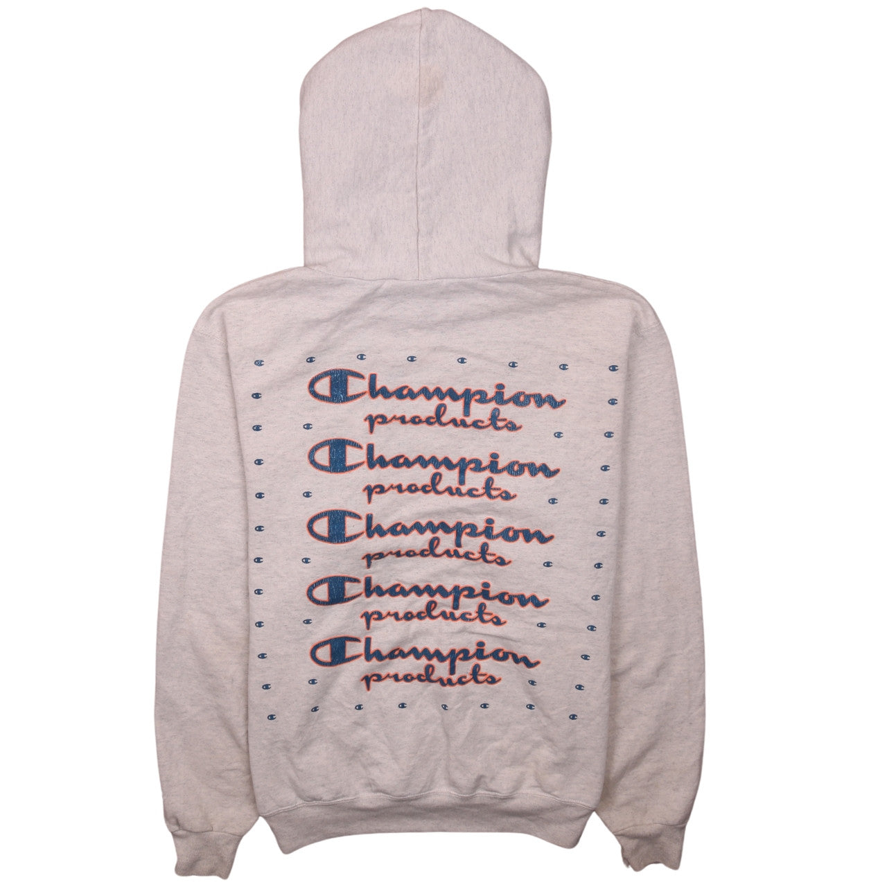Champion Womens Beige Small Pullover Hoodie with Logo Print