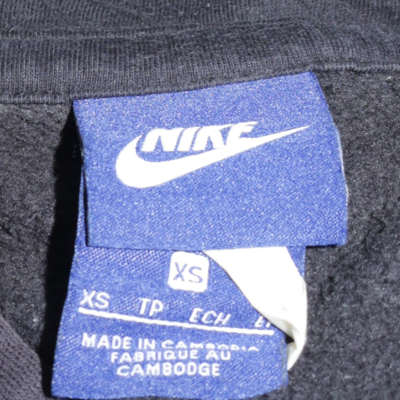 Nike Womens Black Pullover Hoodie XS Hooded Logo Cotton Blend
