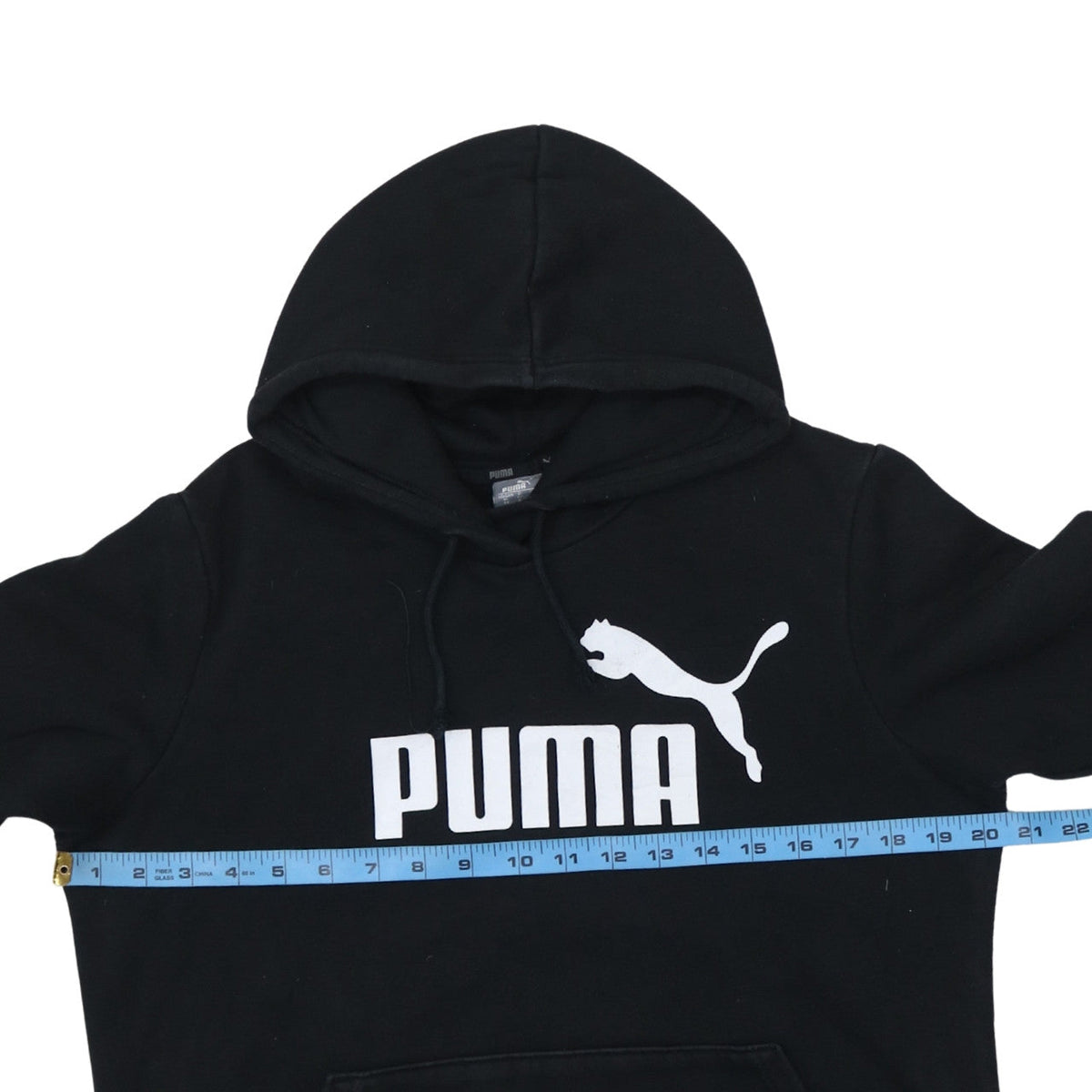 Puma Boys Black Pullover Hoodie Size 13 Years Fleece Logo Sweatshirt