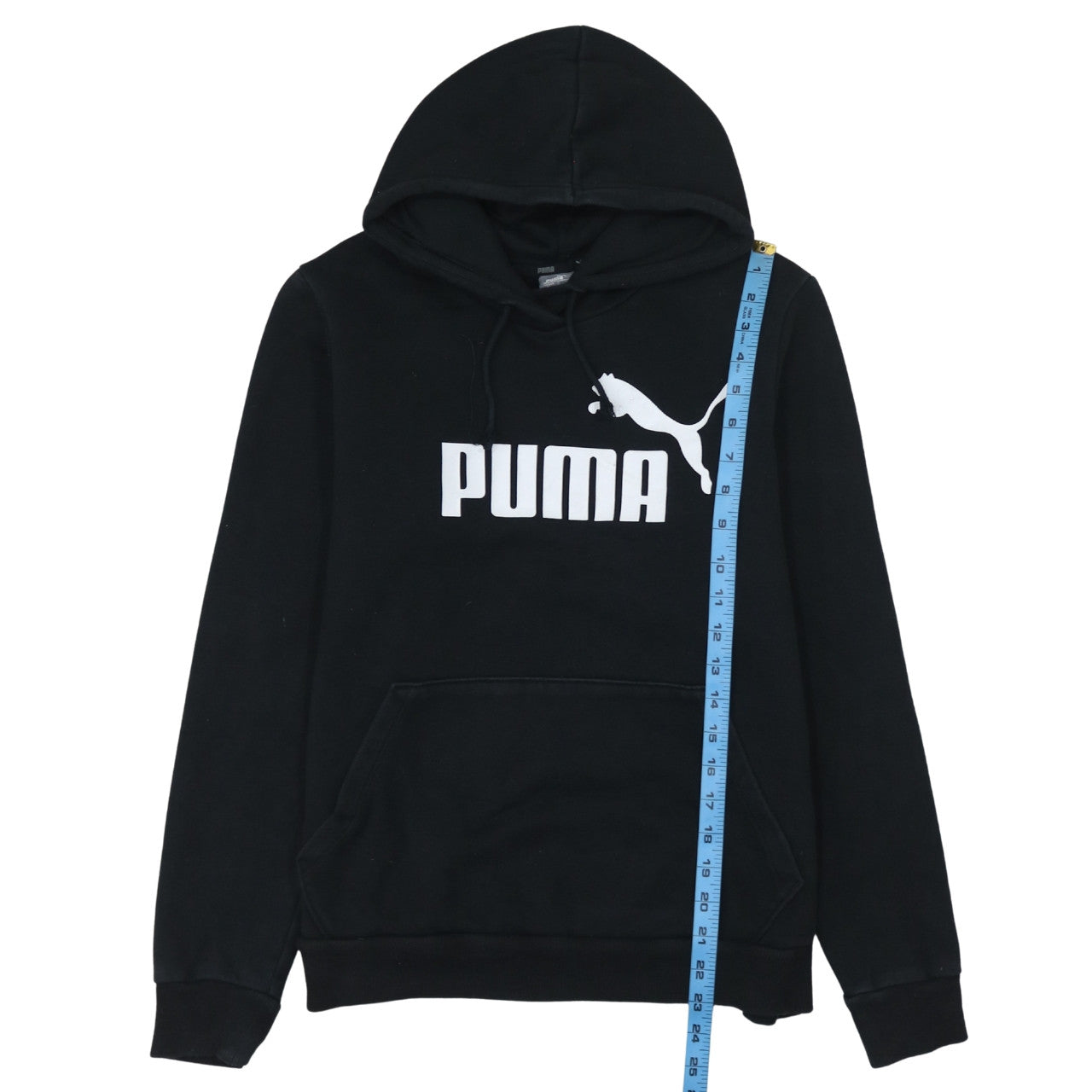Puma Boys Black Pullover Hoodie Size 13 Years Fleece Logo Sweatshirt