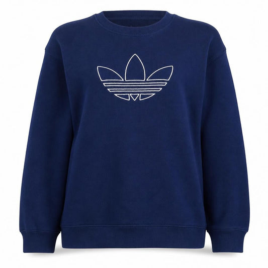 Adidas Women Navy Blue Crew Neck Pullover Sweatshirt UK 14