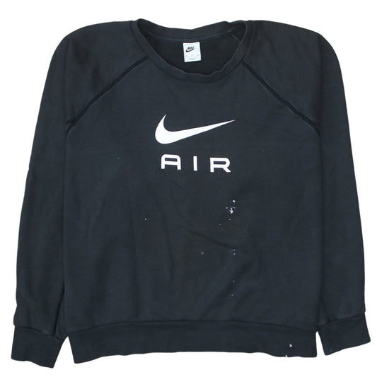 Nike Mens Black Air Logo Crew Neck Cotton Sweatshirt M