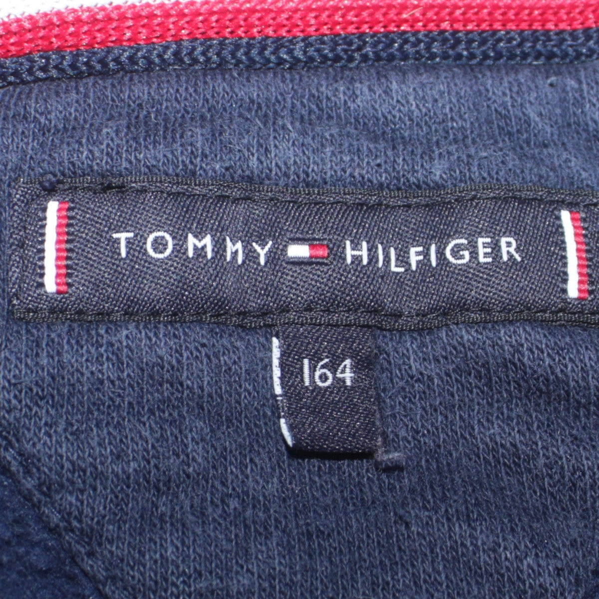 Tommy Hilfiger Boys Navy Blue Hoodie Size 164 Pullover Fleece Sweatshirt