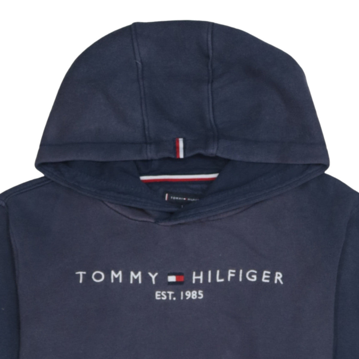 Tommy Hilfiger Boys Navy Blue Hoodie Size 164 Pullover Fleece Sweatshirt