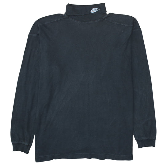 Nike Men's Black 2XL High Neck Pullover Sweatshirt Retro Logo