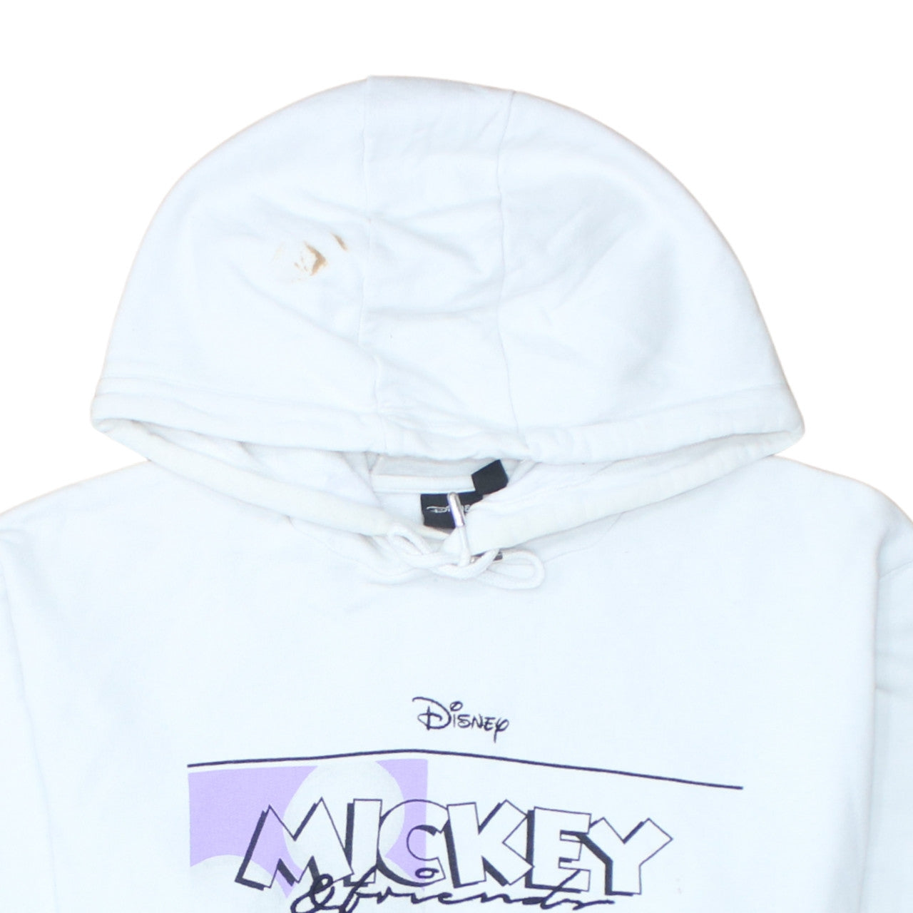 Disney Men's White 2XL Pullover Hoodie Mickey Friends Graphic Print